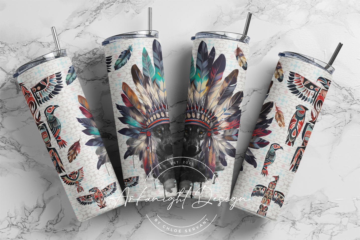 Gourde - Native Wolf