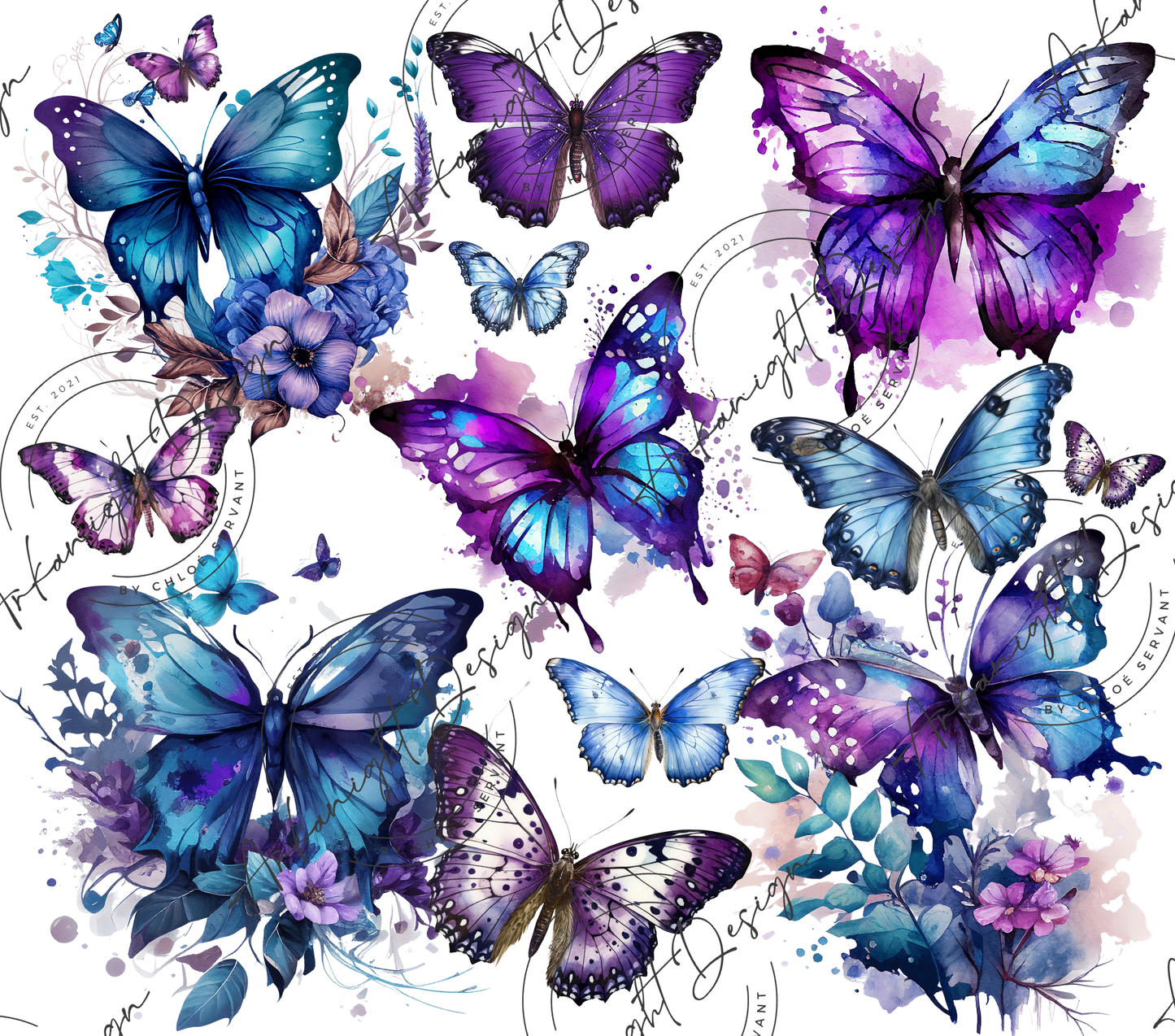 Blue & Purple Butterfly