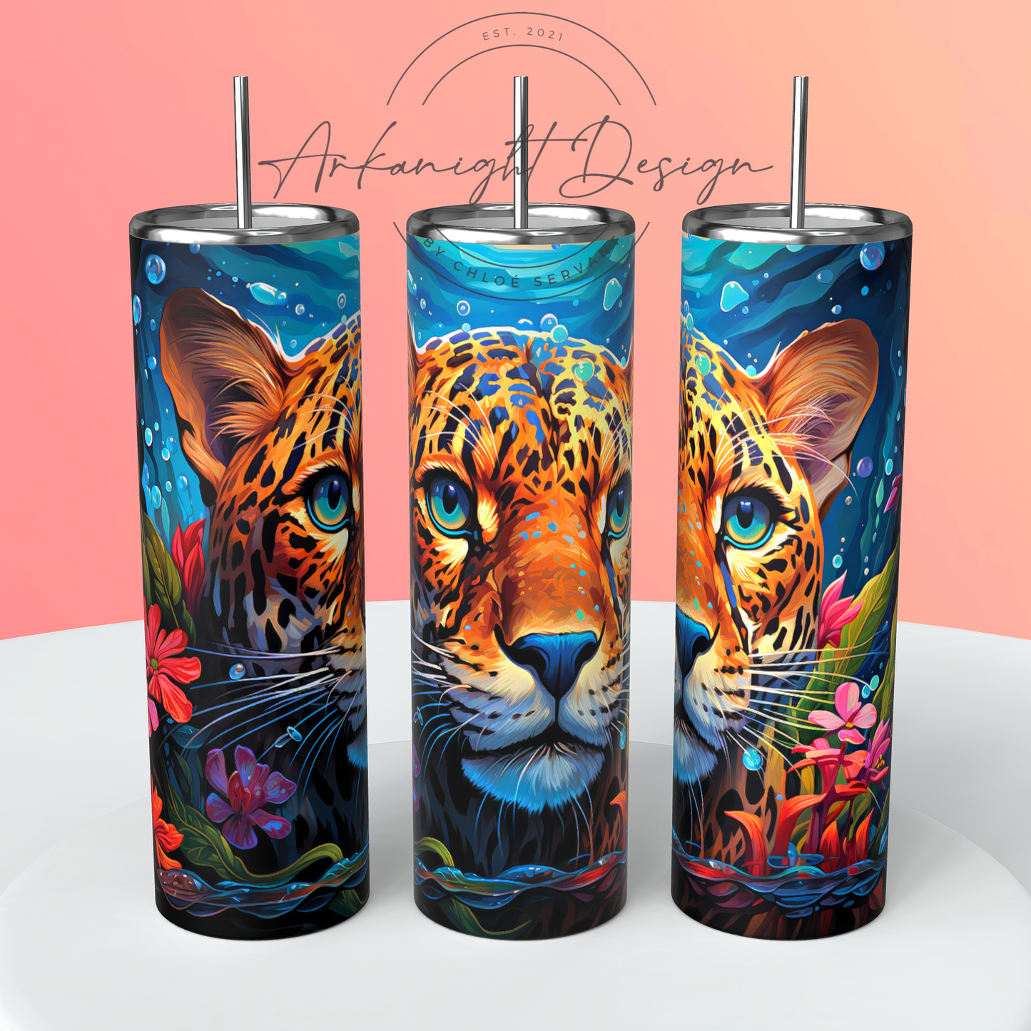 Gourde - Watercolor Cheetah