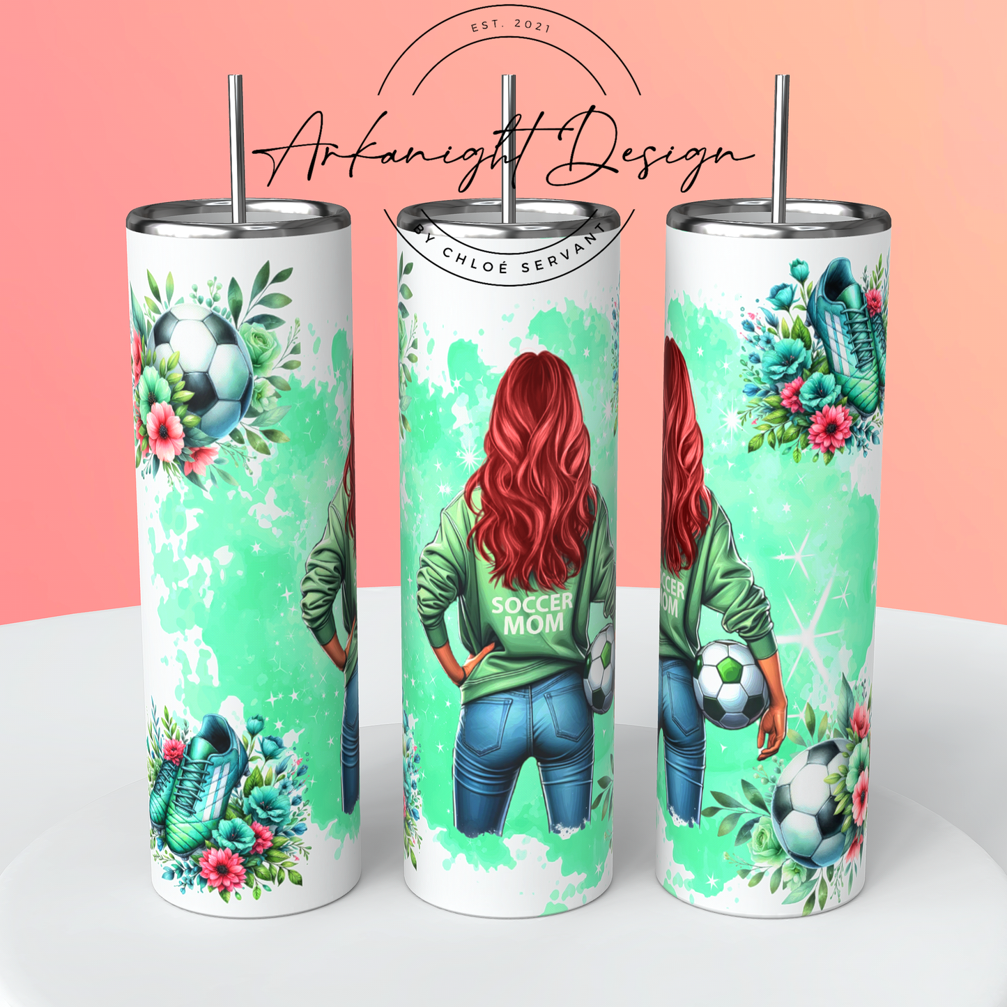 Gourde sur commande - Soccer Mom - Cheveux Roux