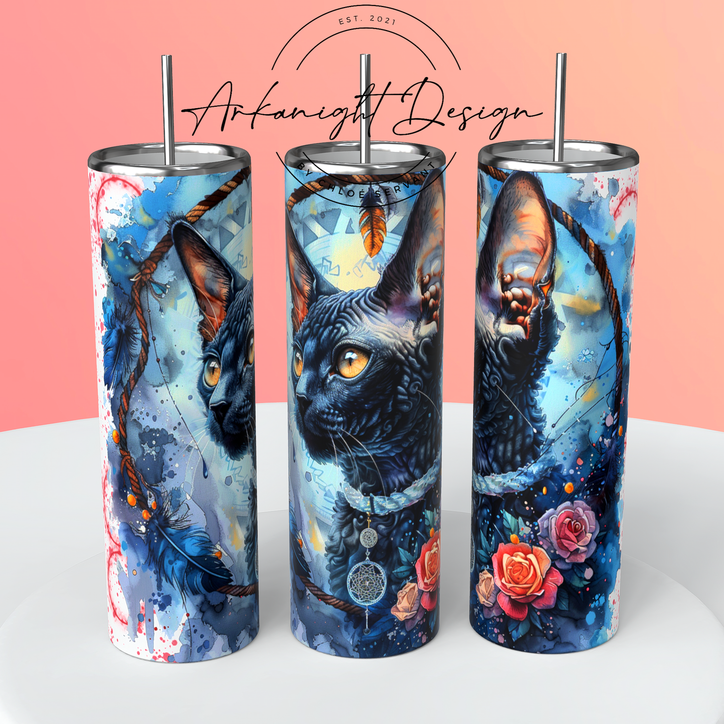 Gourde sur commande - Watercolor Boho Rex