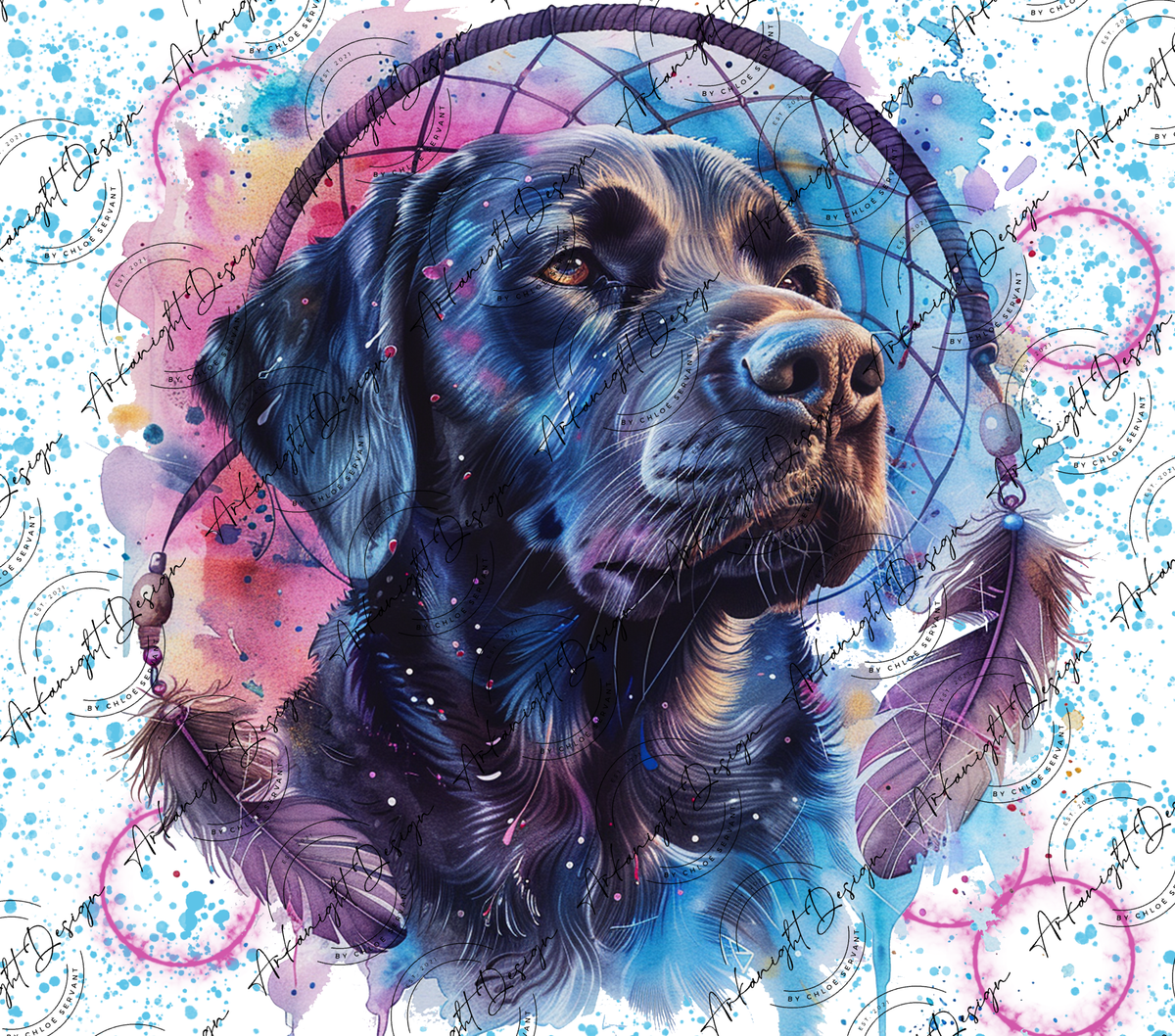 Numérique - Watercolor Boho Black Labrador