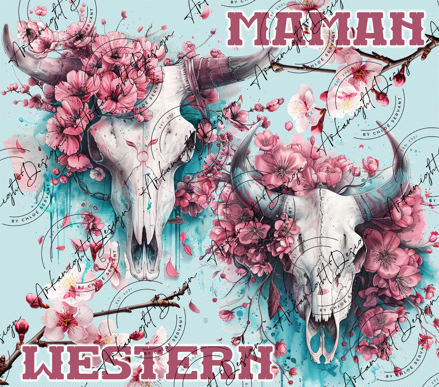 Numérique - Watercolor Maman Western Bramabull