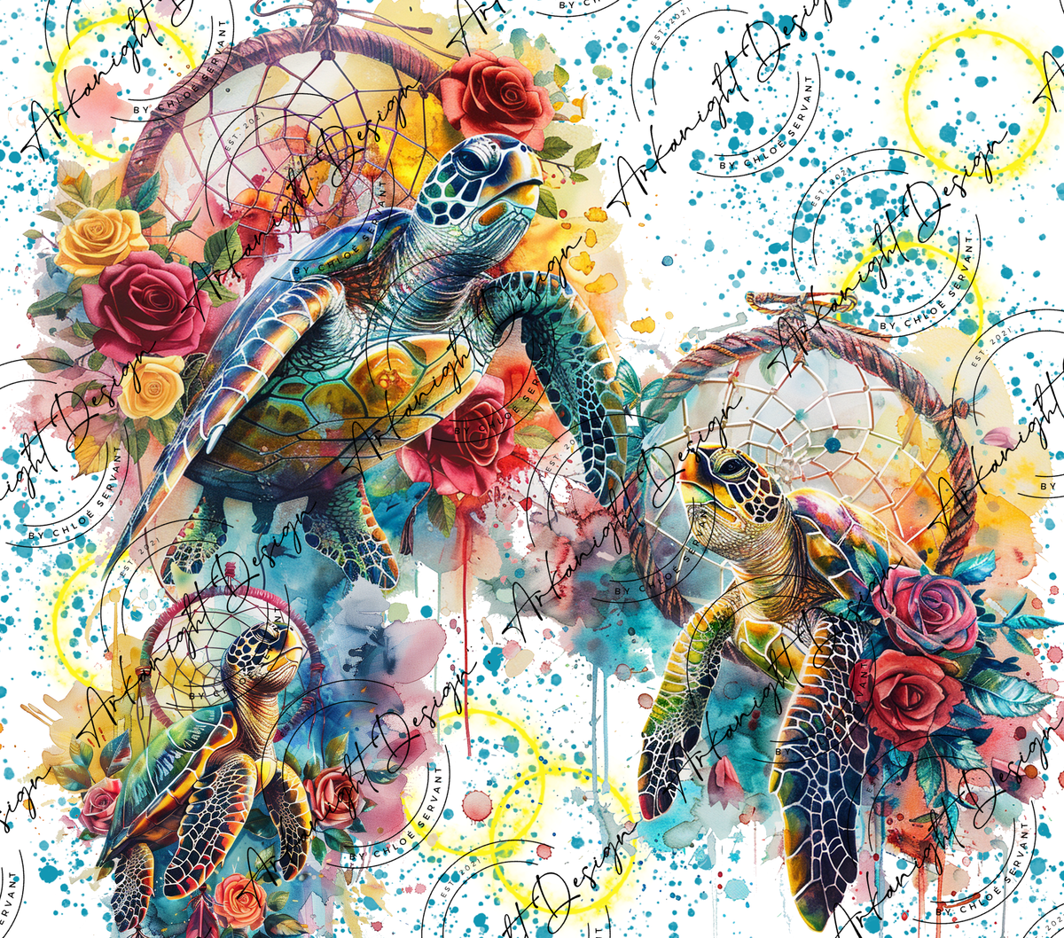 Numérique - Watercolor Boho Sea Turtle - 2