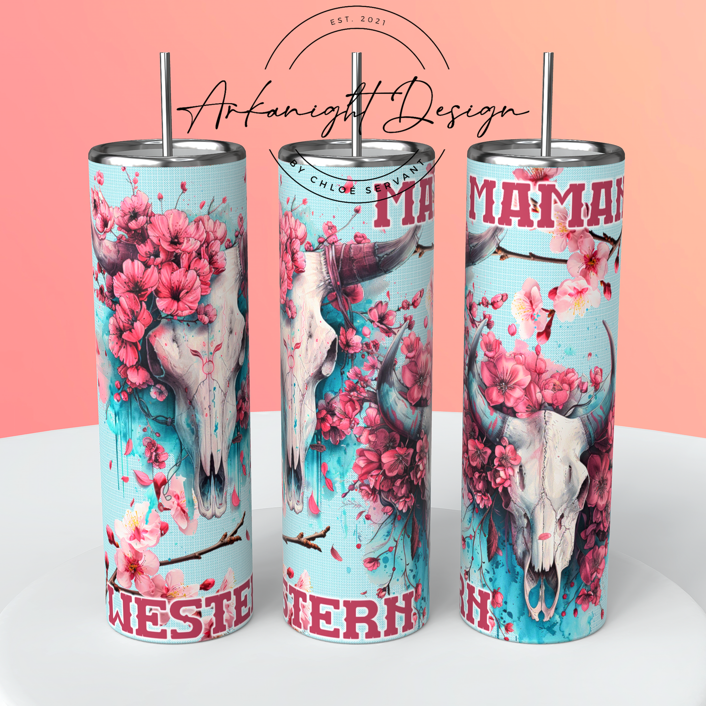 Gourde sur commande - Watercolor Maman Western