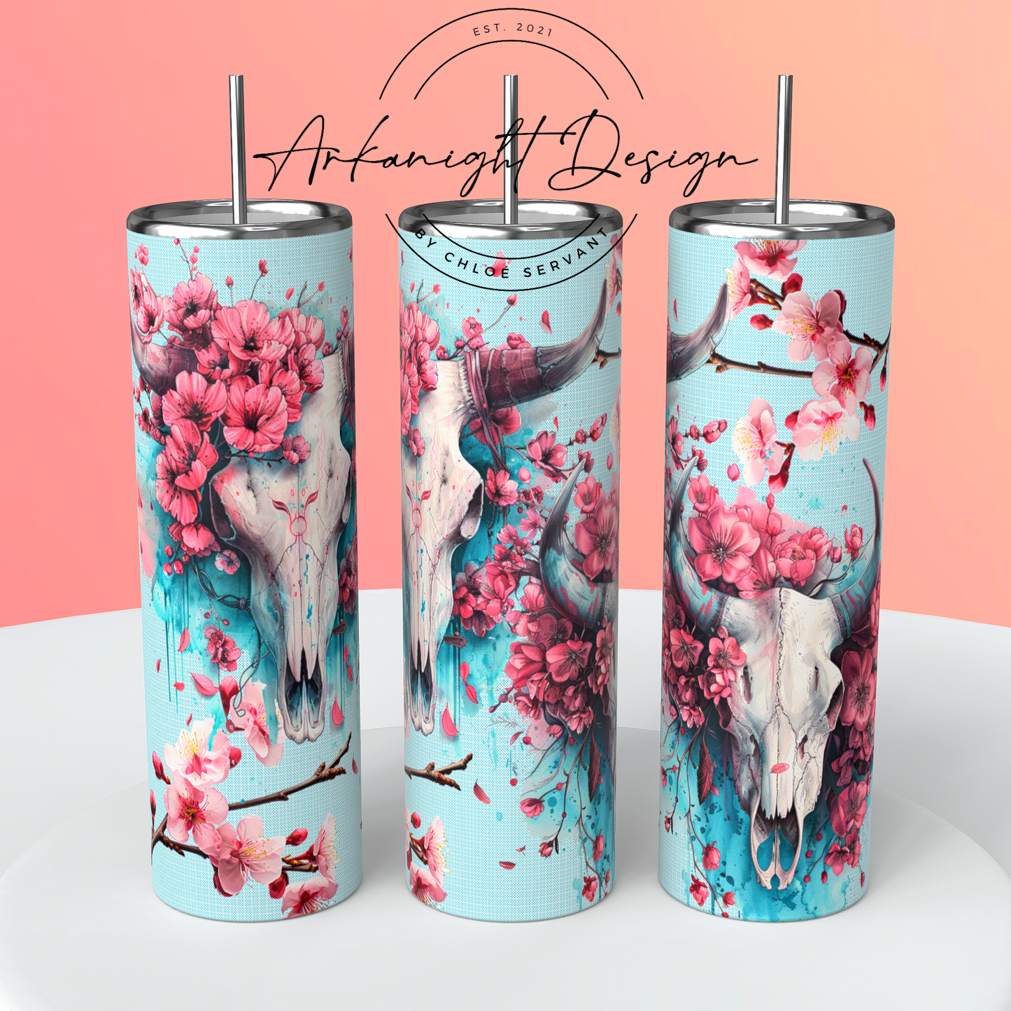 Gourde sur commande - Watercolor Maman Western Sams texte