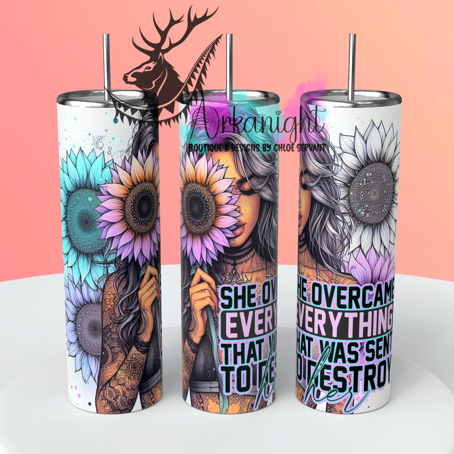 Gourde sur commande - She overcame everything