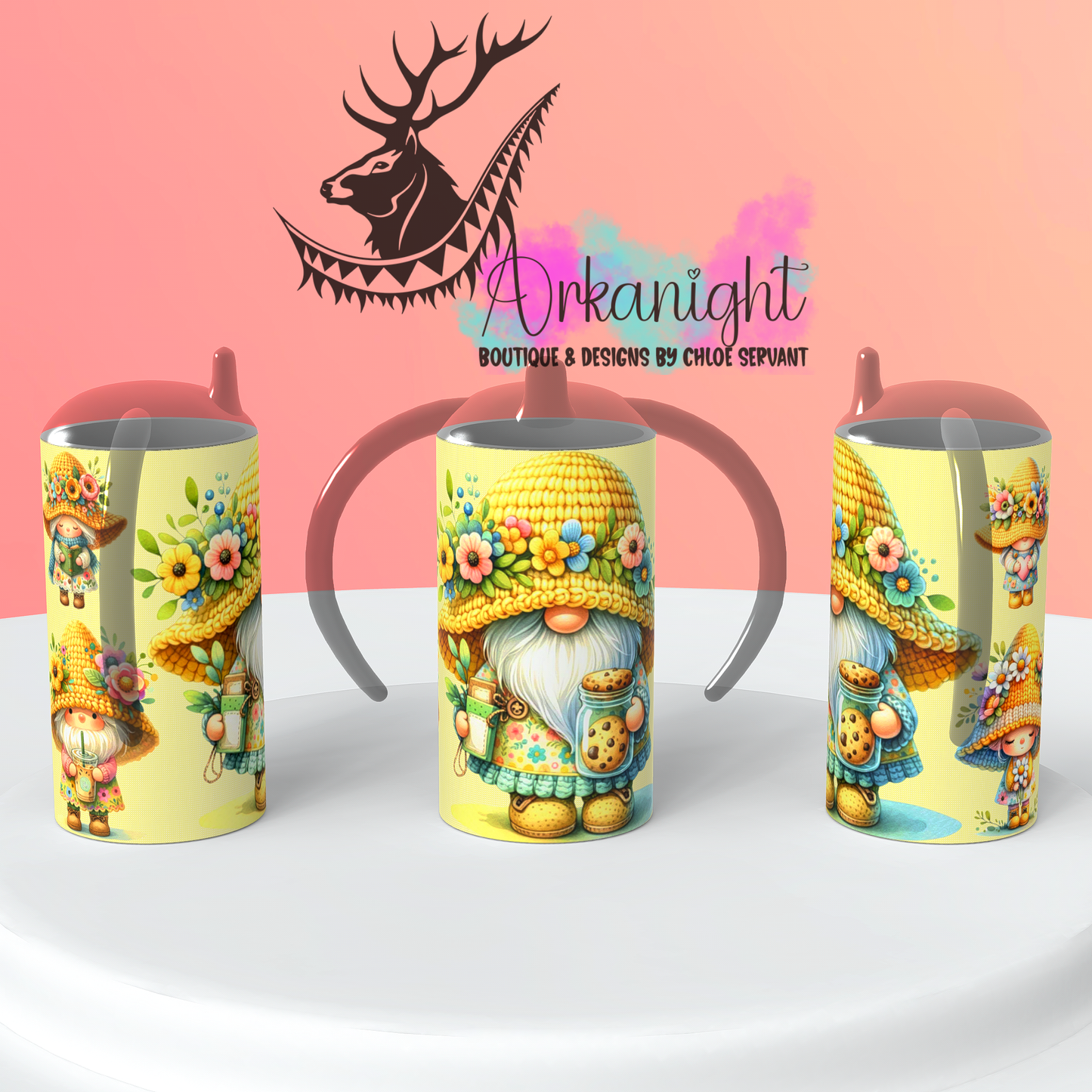 Gourde - Biberon Évolutif sur commande - Yellow Summer Gnome