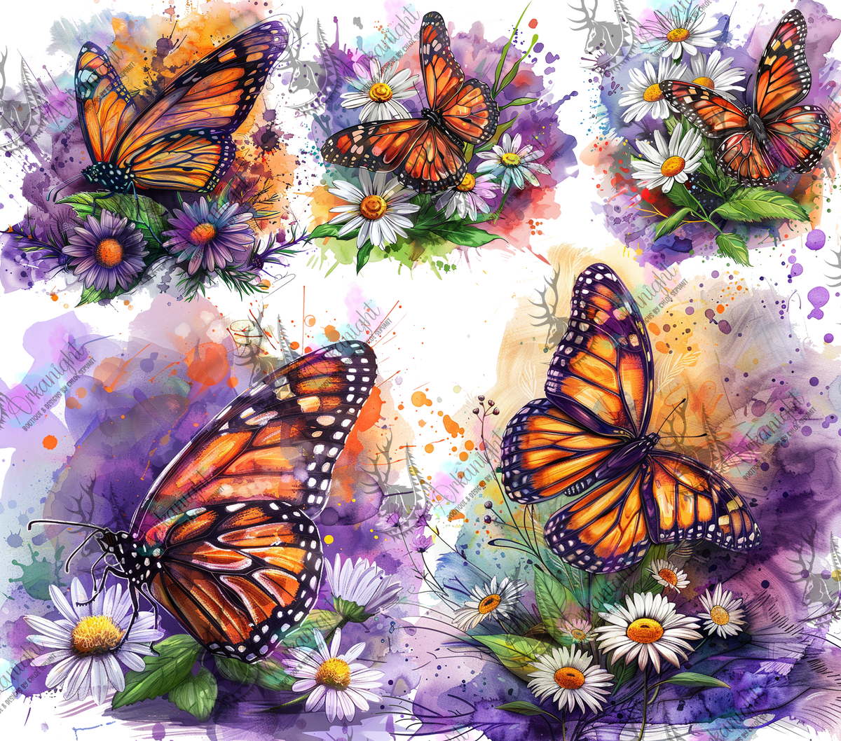 Numérique - Watercolor summer Butterfly