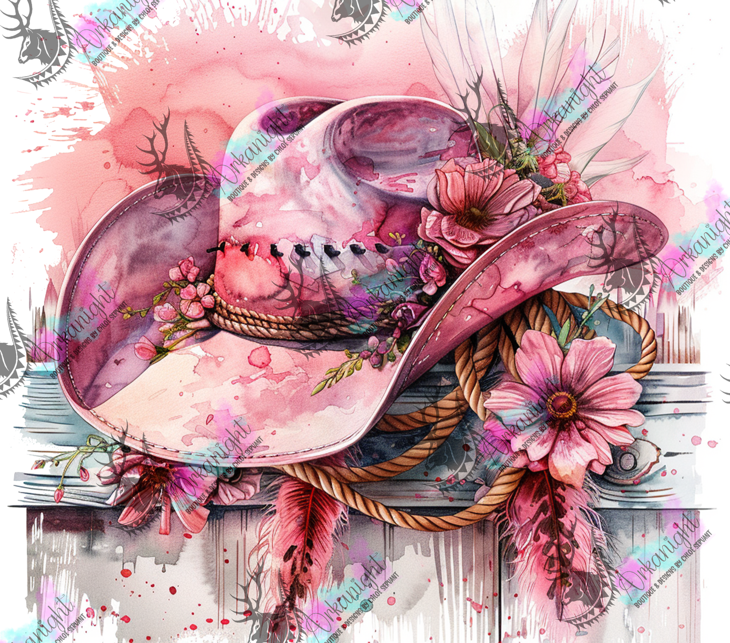 Numérique - Cowgirl Hat on a Fence - Pink