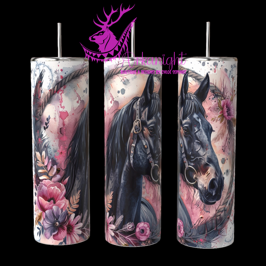 Gourde sur commande - Brown Horse - Pink