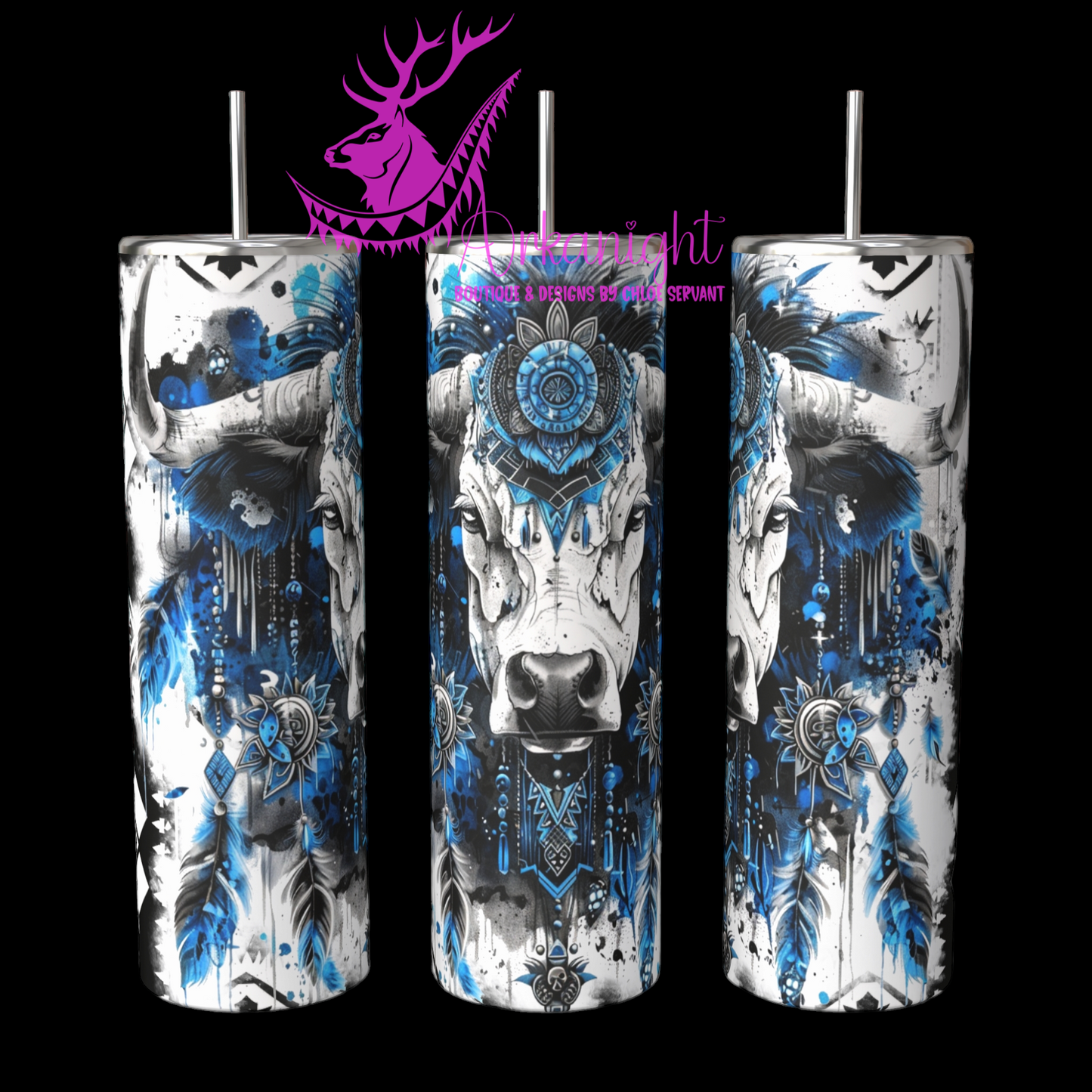 Gourde sur commande - Blue Aztec Bramabull