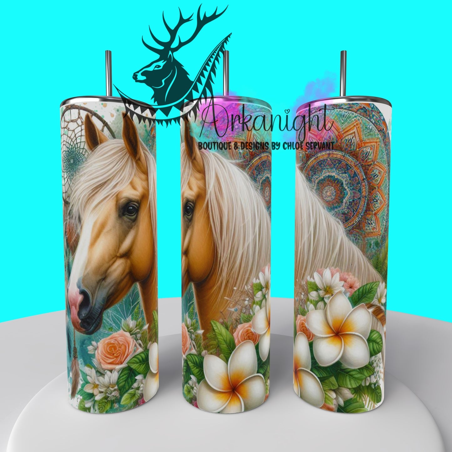 Gourde sur commande - Mandalas Palomino Horse