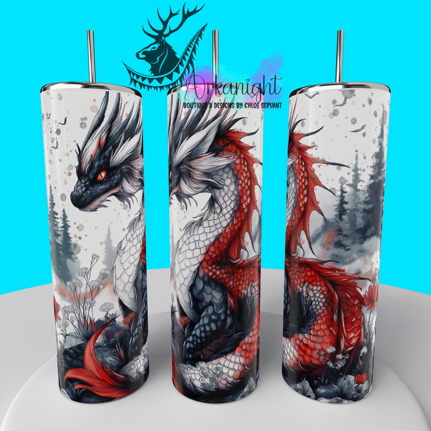 Gourde sur commande - Collection Dragon - Black & Red