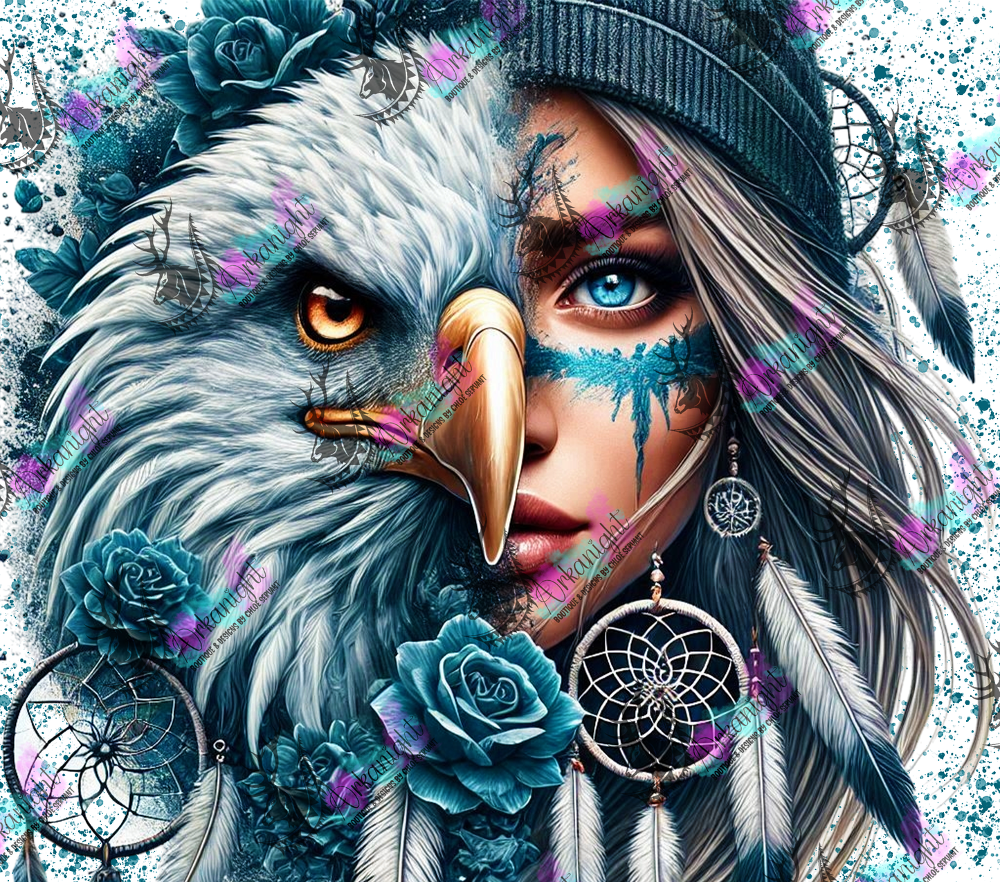 Gourde sur commande - Collection Animal Totem - Eagle & Blond Hair