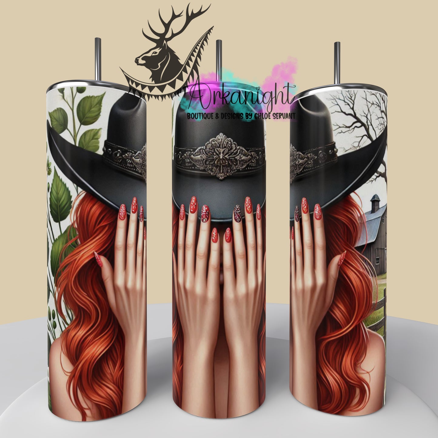 Gourde sur commande - Collection Western 2025 - Cowgirl Rousse - 01