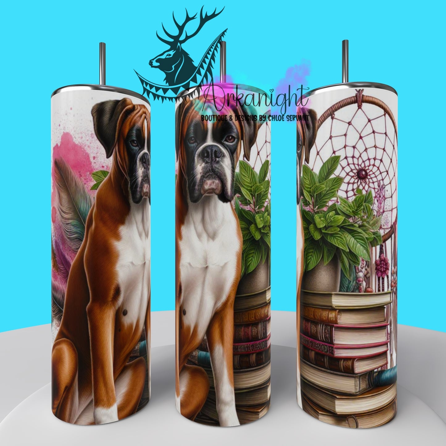 Gourde sur commande - Collection Books & Dogs - Boxer - 02