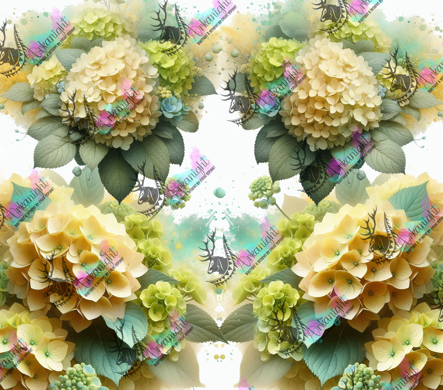 Numérique - Collection Fête des mères 2025 - Yellow Hydrangea Maman- Mamie - Marraine - Sans Texte