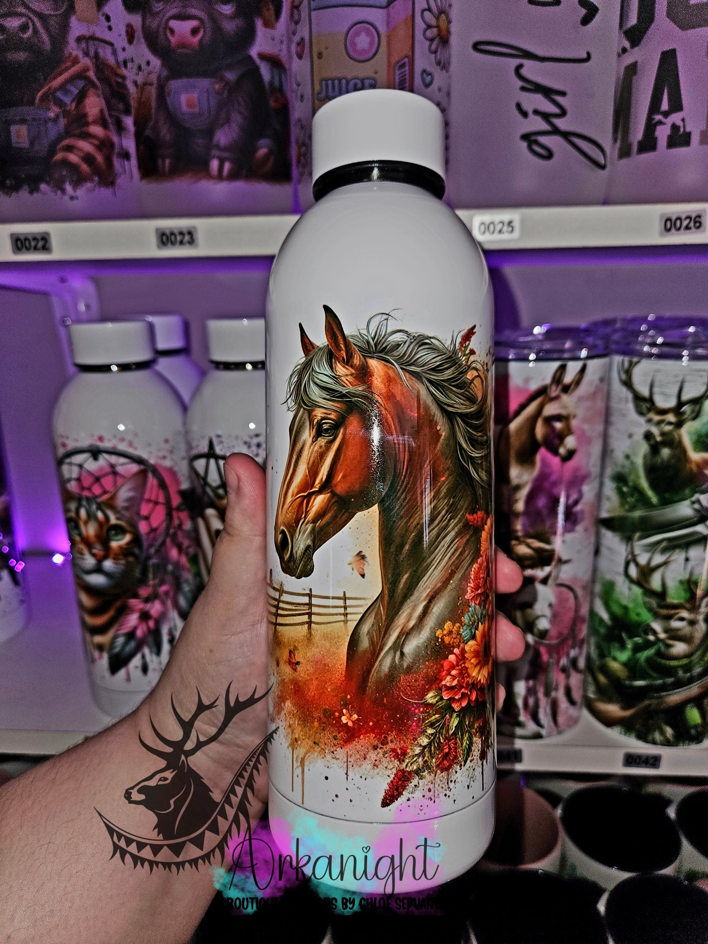 Bouteille d'eau 17 OZ Sur Commande - Isotherme - Brown Quarter Horse