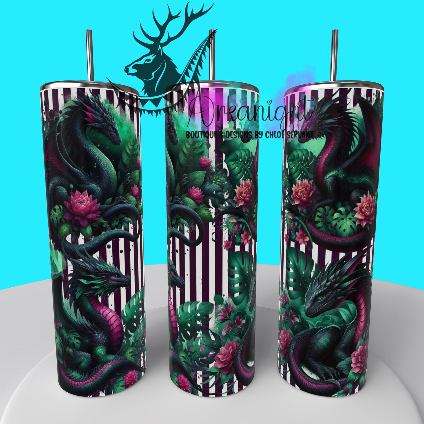 Gourde sur commande - Collection Monstera & Dragon 2025 - Vert Forêt & Bourgogne