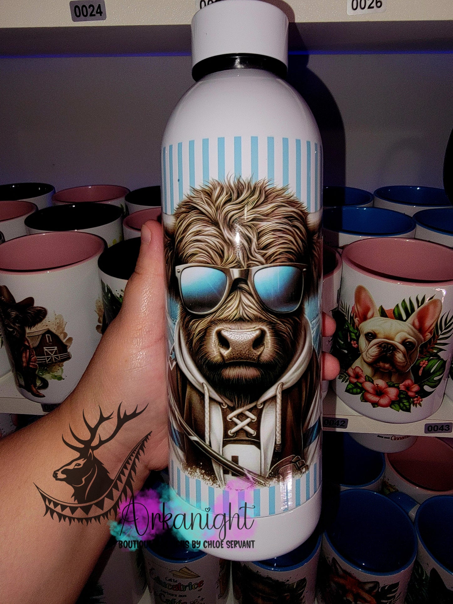 Bouteille d'eau 17 OZ Sur Commande - Isotherme - Vache Highland Hockey