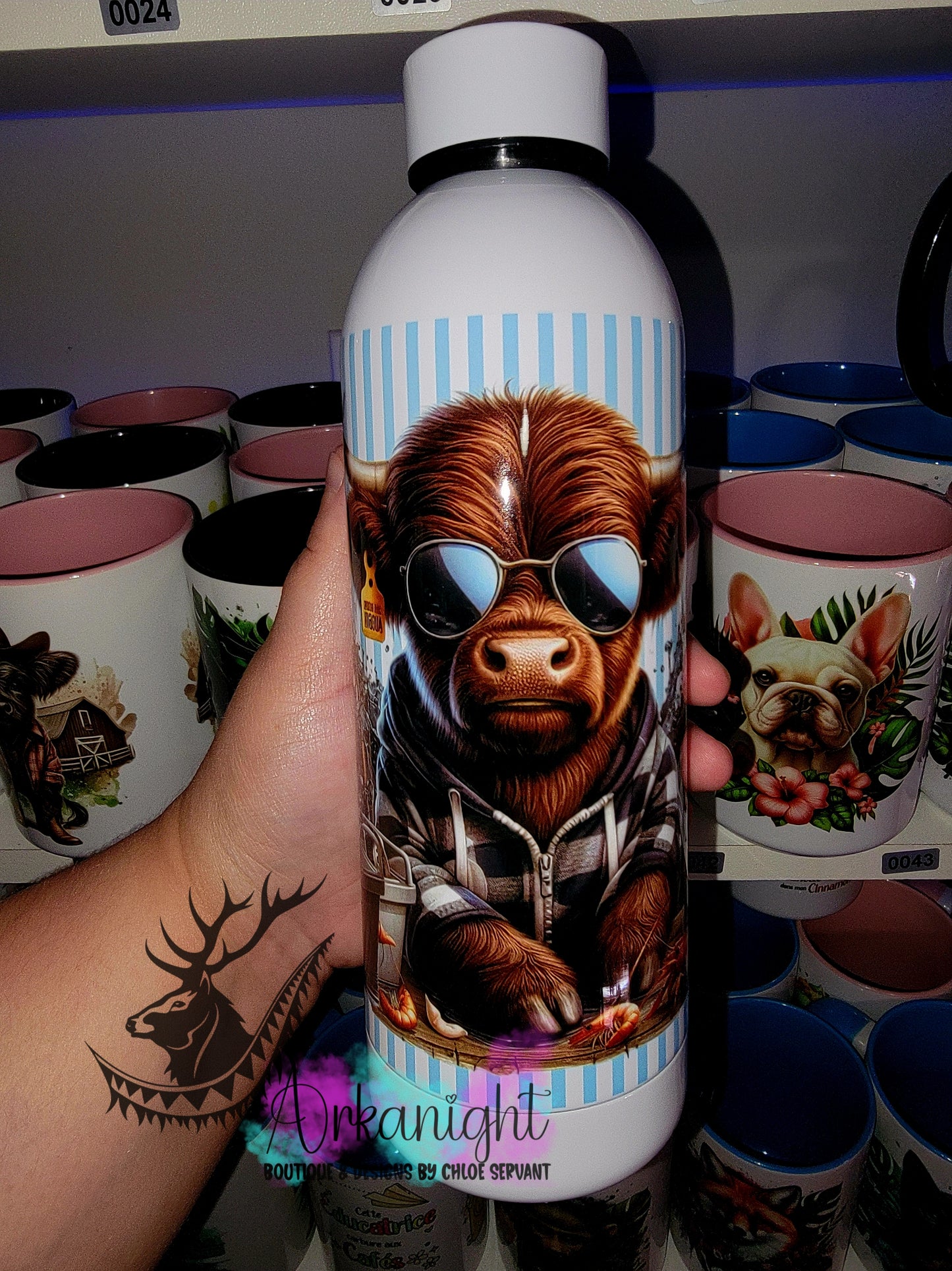 Bouteille d'eau 17 OZ Sur Commande - Isotherme - Pêche aux homards - Bleu