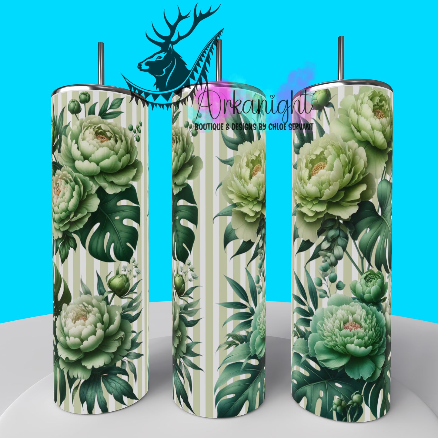 Gourde sur commande - Collection Monstera & Fleurs 2025 - Pivoine