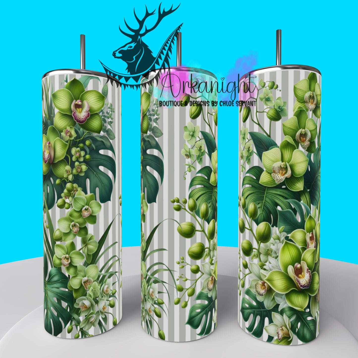 Gourde sur commande - Collection Monstera & Fleurs 2025 - Orchidées Vertes