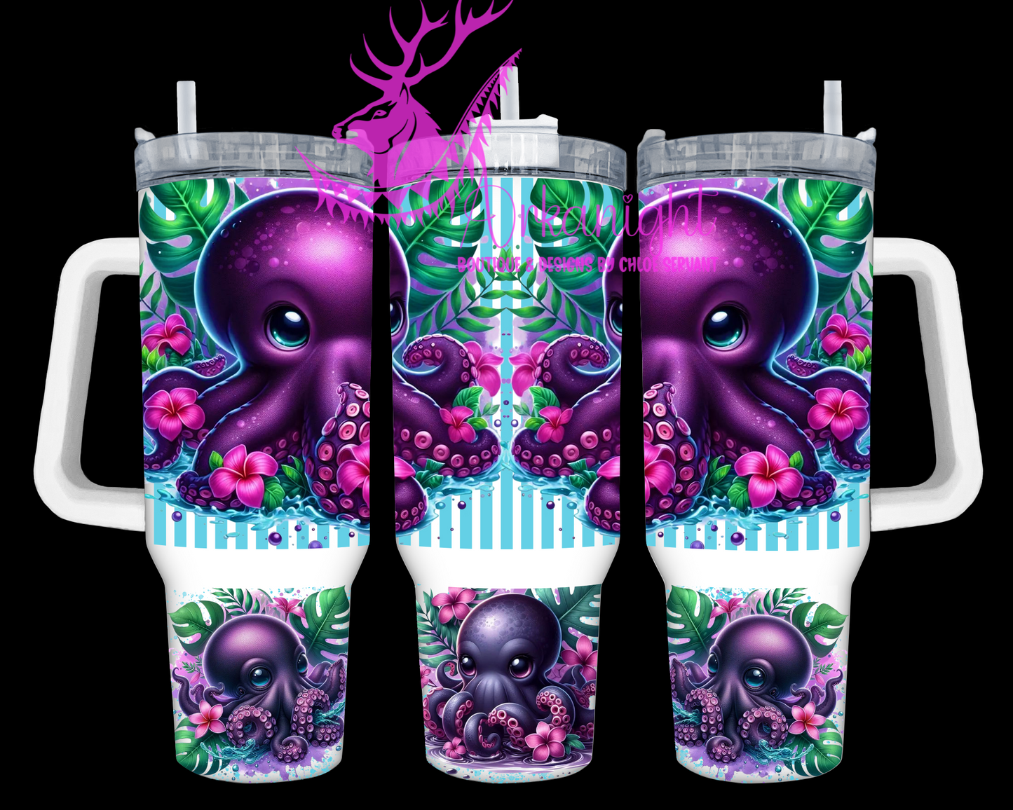 Numérique 40 oz - Collection Monstera & Animals- Purple Octopus