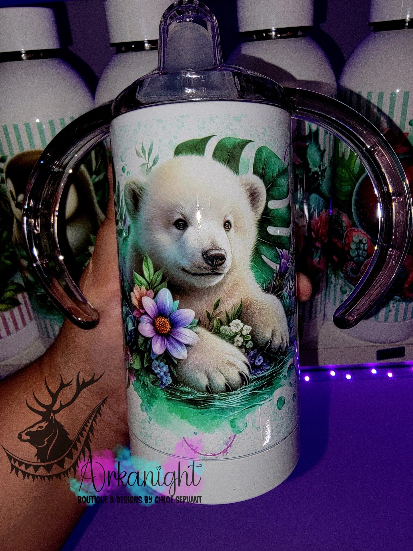 Gourde - Biberon Évolutif sur commande - Monstera & Animals - Polar Bear