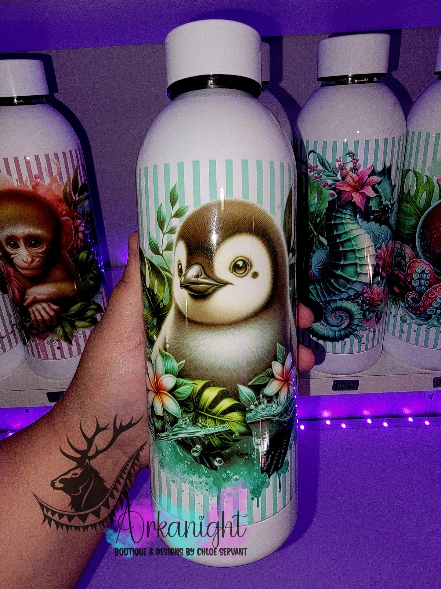 Bouteille d'eau 17 OZ Sur Commande - Isotherme - Monstera & Animals - Pingouin
