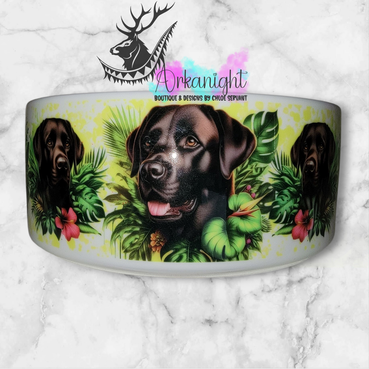 Gamelle en céramique sur commande - Labrador Brun