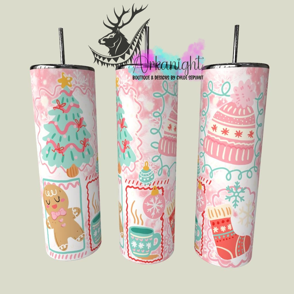 Gourde sur commande - Collection Hiver & Noël 2025 - Noël Rose