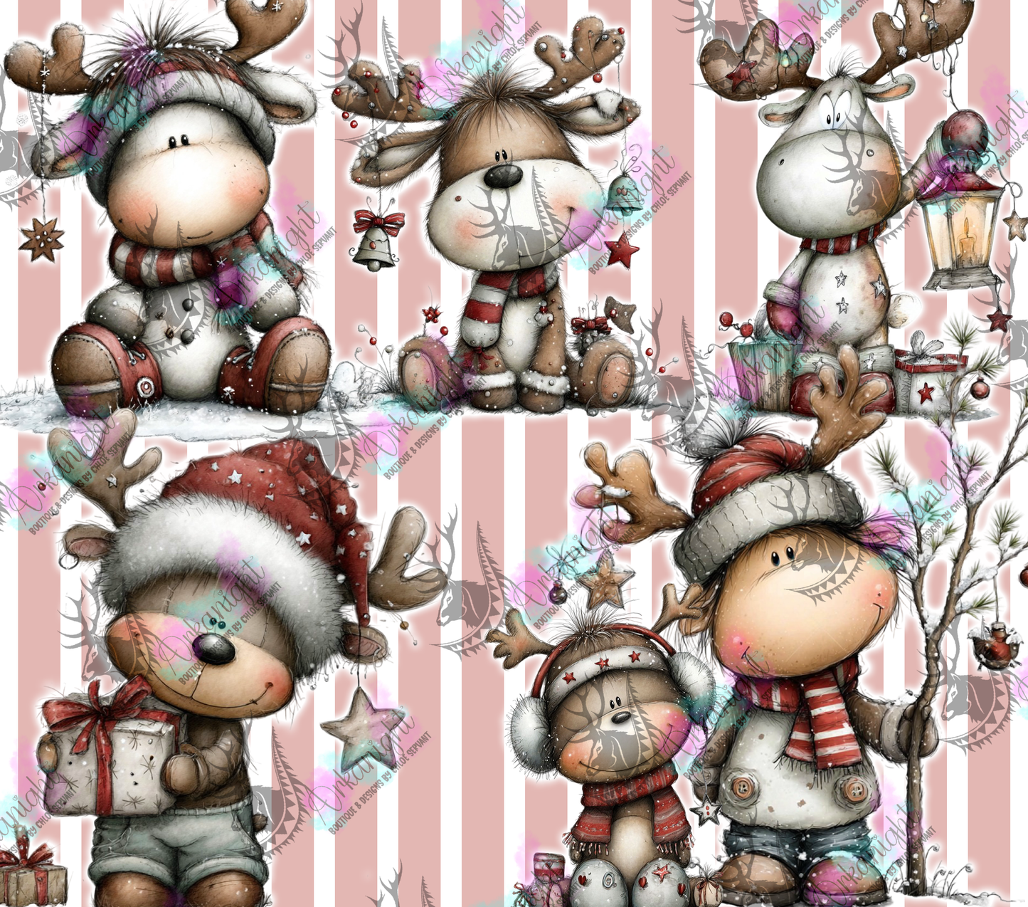 Numérique - Collection Hiver & Noël 2025 Vintage - Orignaux Festifs - 01