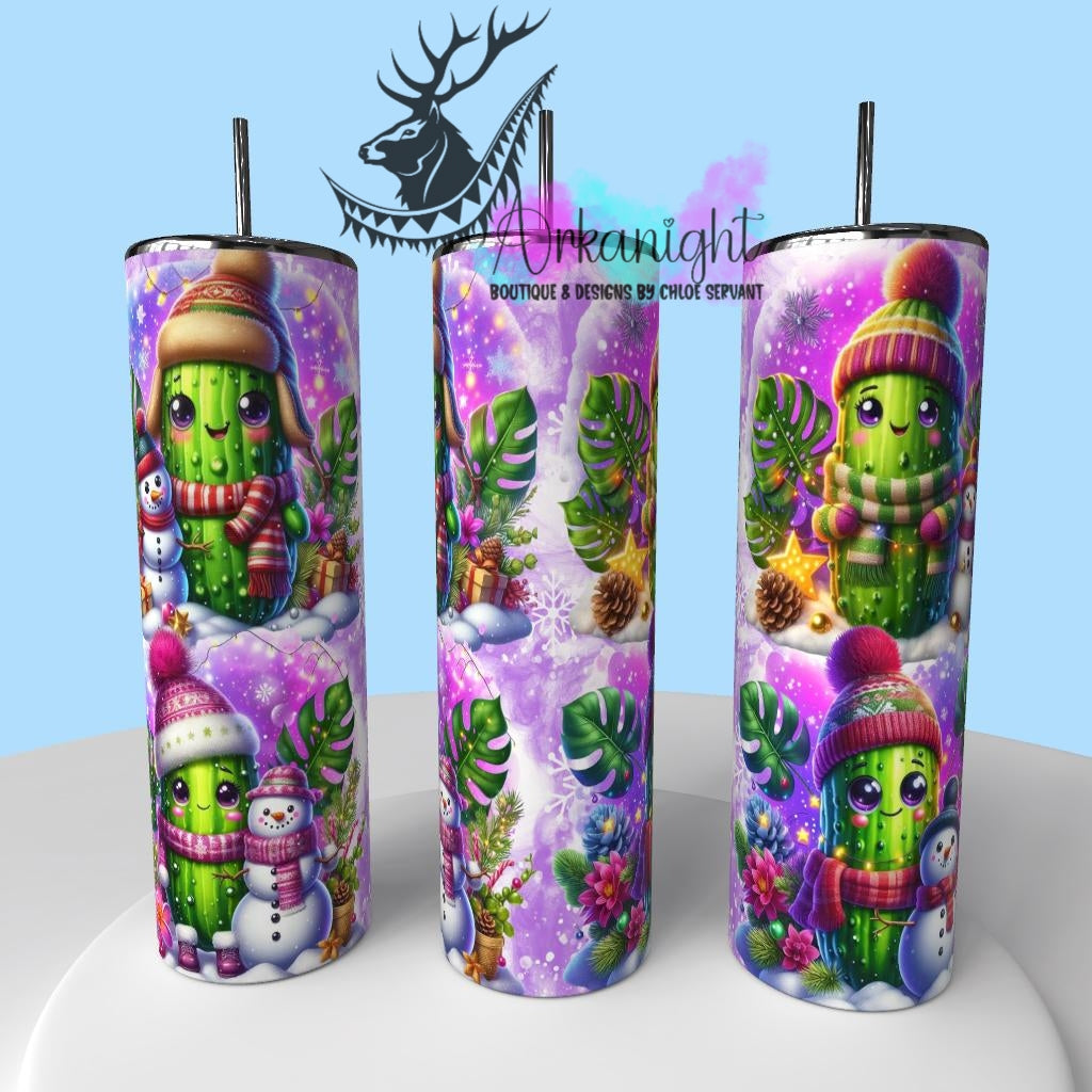 Gourde sur commande - Collection Hiver & Noël 2025 - Cornichons & Snowman