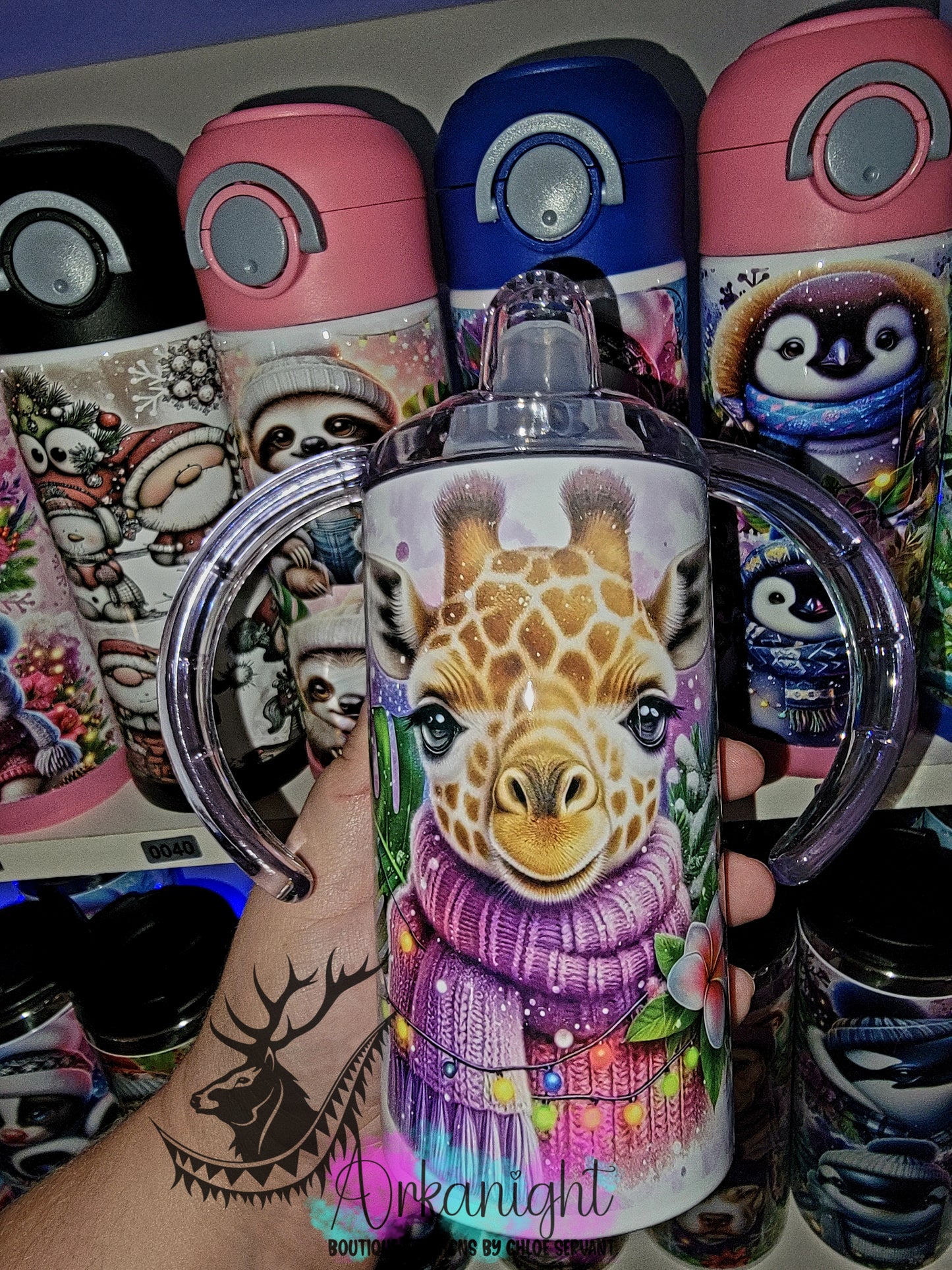 Gourde - Biberon Évolutif sur commande - Giraffe d'hiver