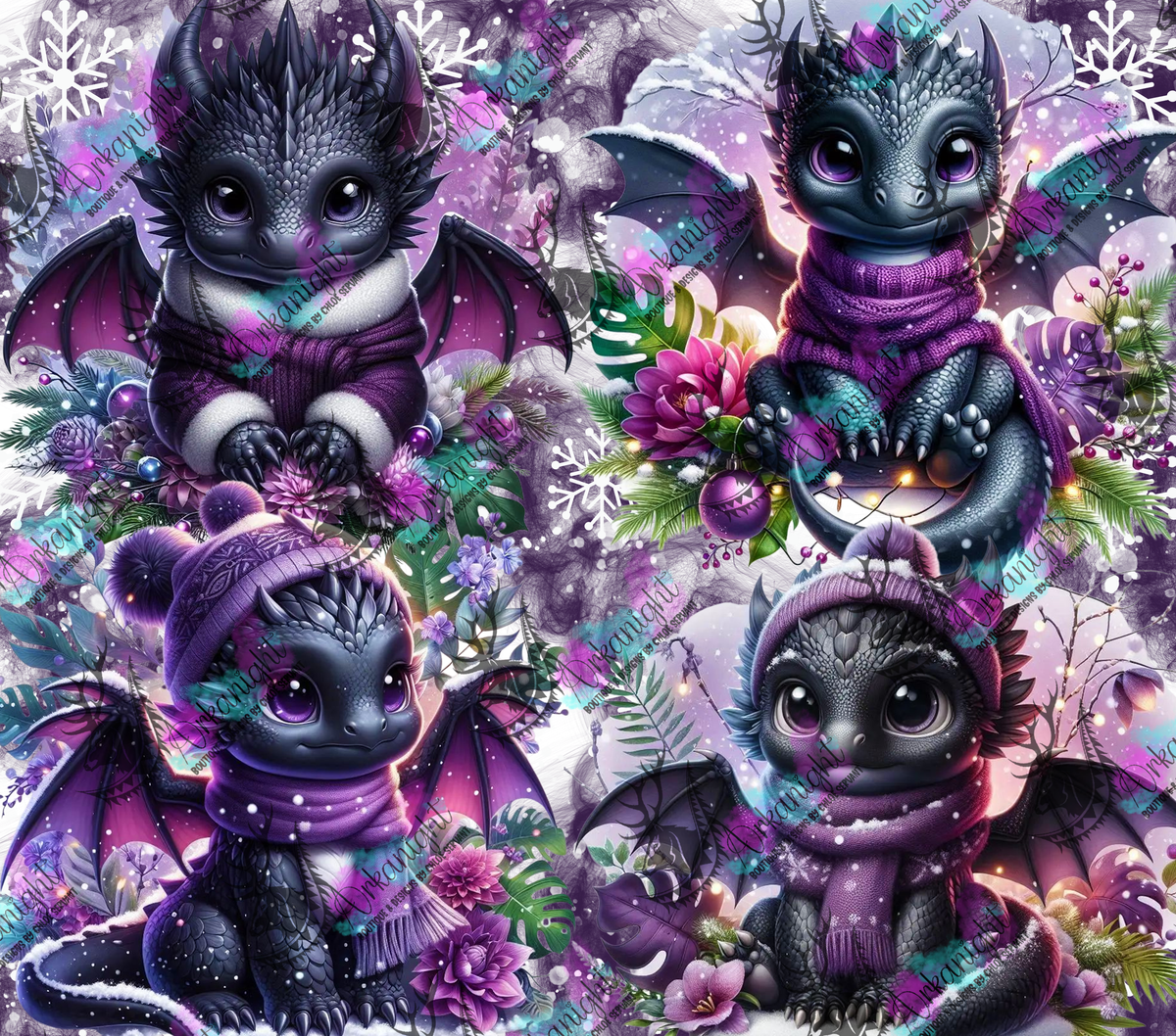 Numérique - Collection Hiver, Monstera & Dragon 2025 - Noir & Mauve