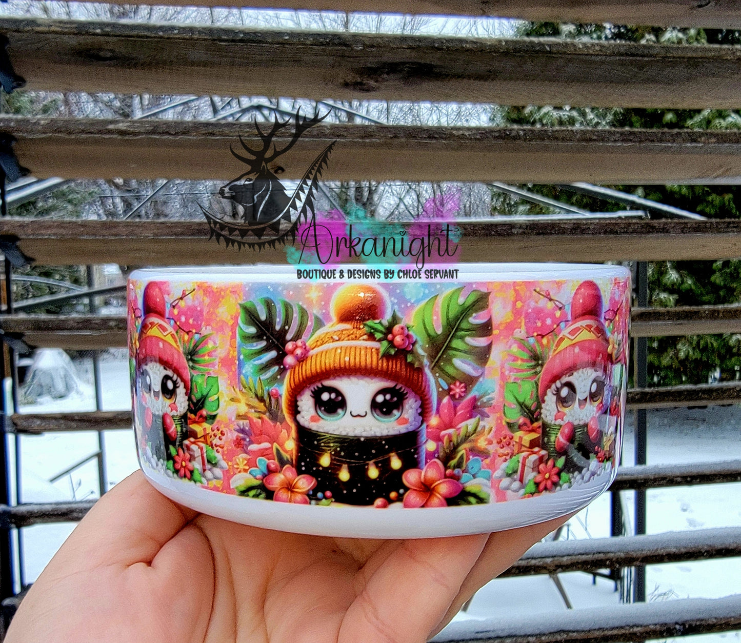 Gamelle en céramique sur commande - Collection Hiver & Noël 2025 - Sushis des fêtes