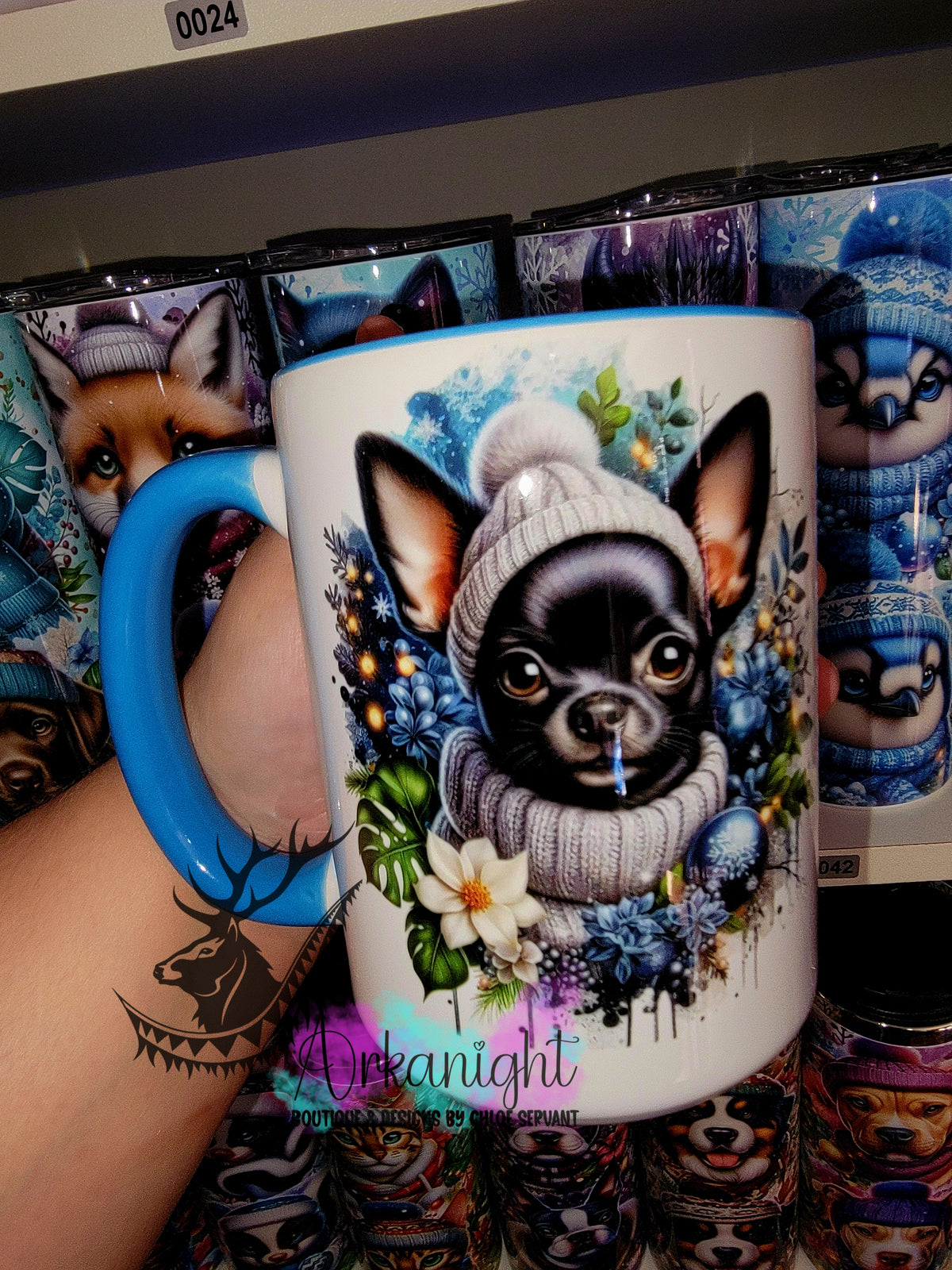 Tasse en céramique sur commande - Collection Hiver 2025 - Chihuahua Noir