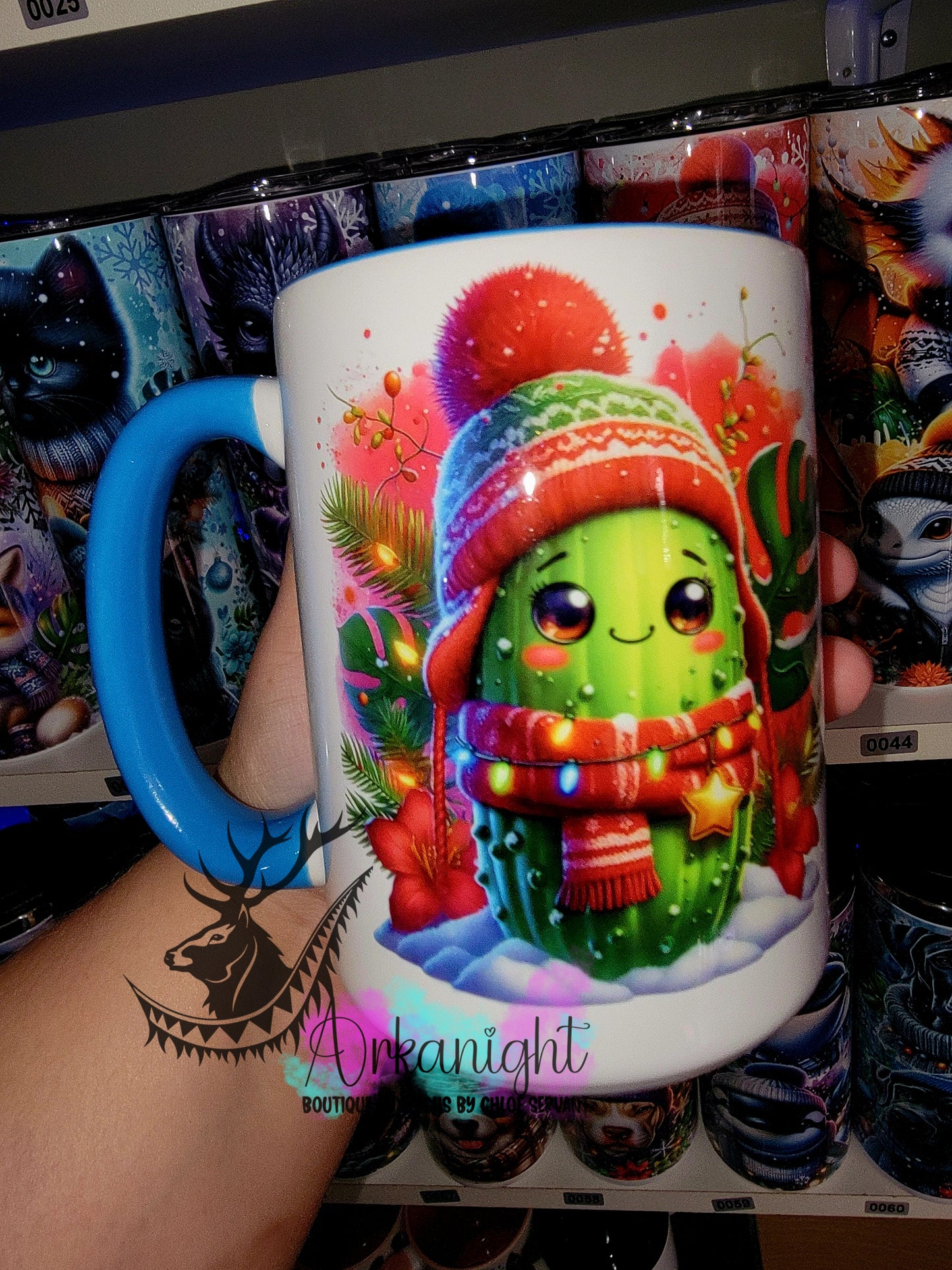 Tasse en céramique sur commande - Collection Hiver 2025 - Cornichon Festif Rouge