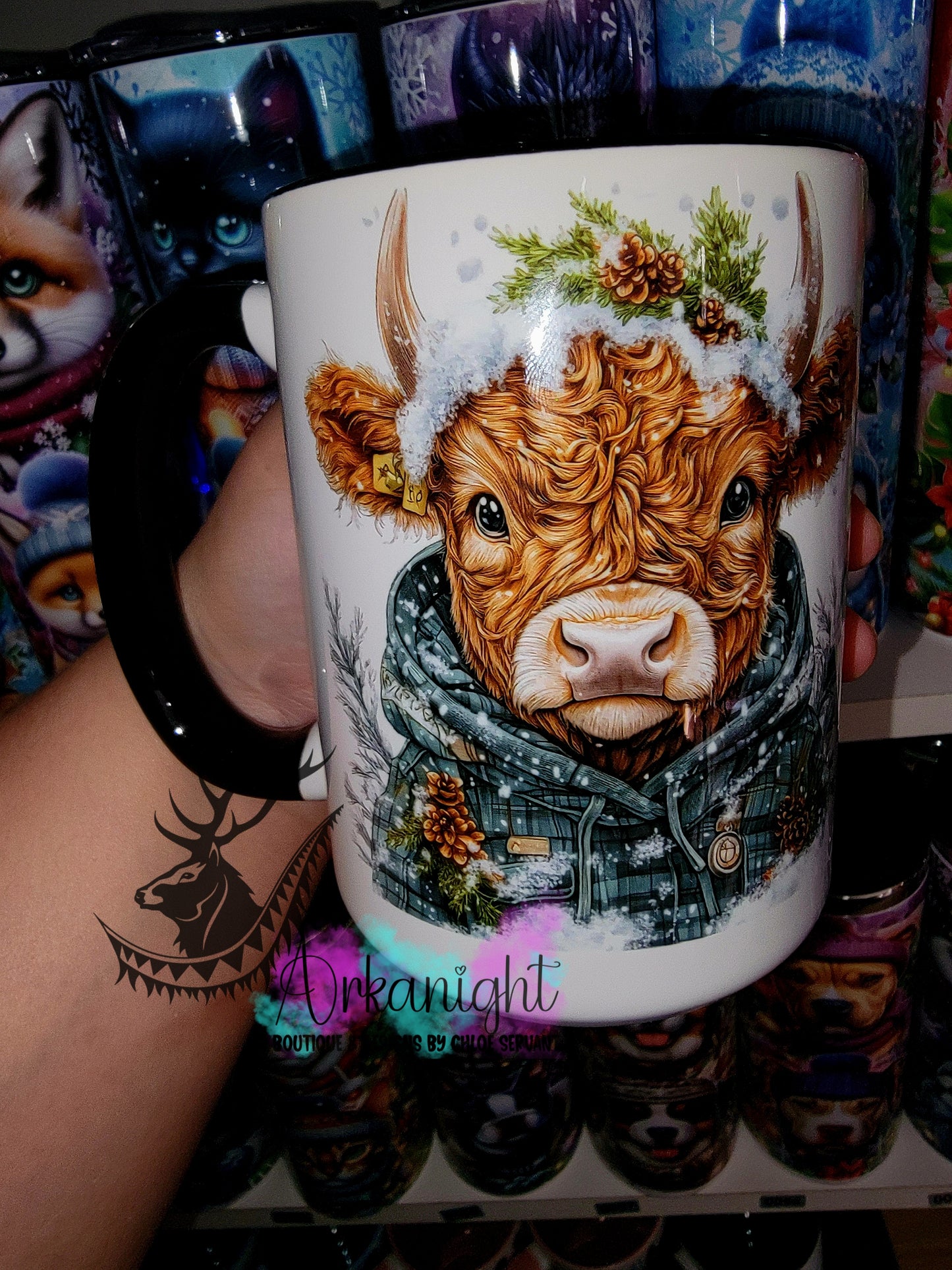 Tasse en céramique sur commande - Collection Hiver 2025 - Vache Highland Rousse