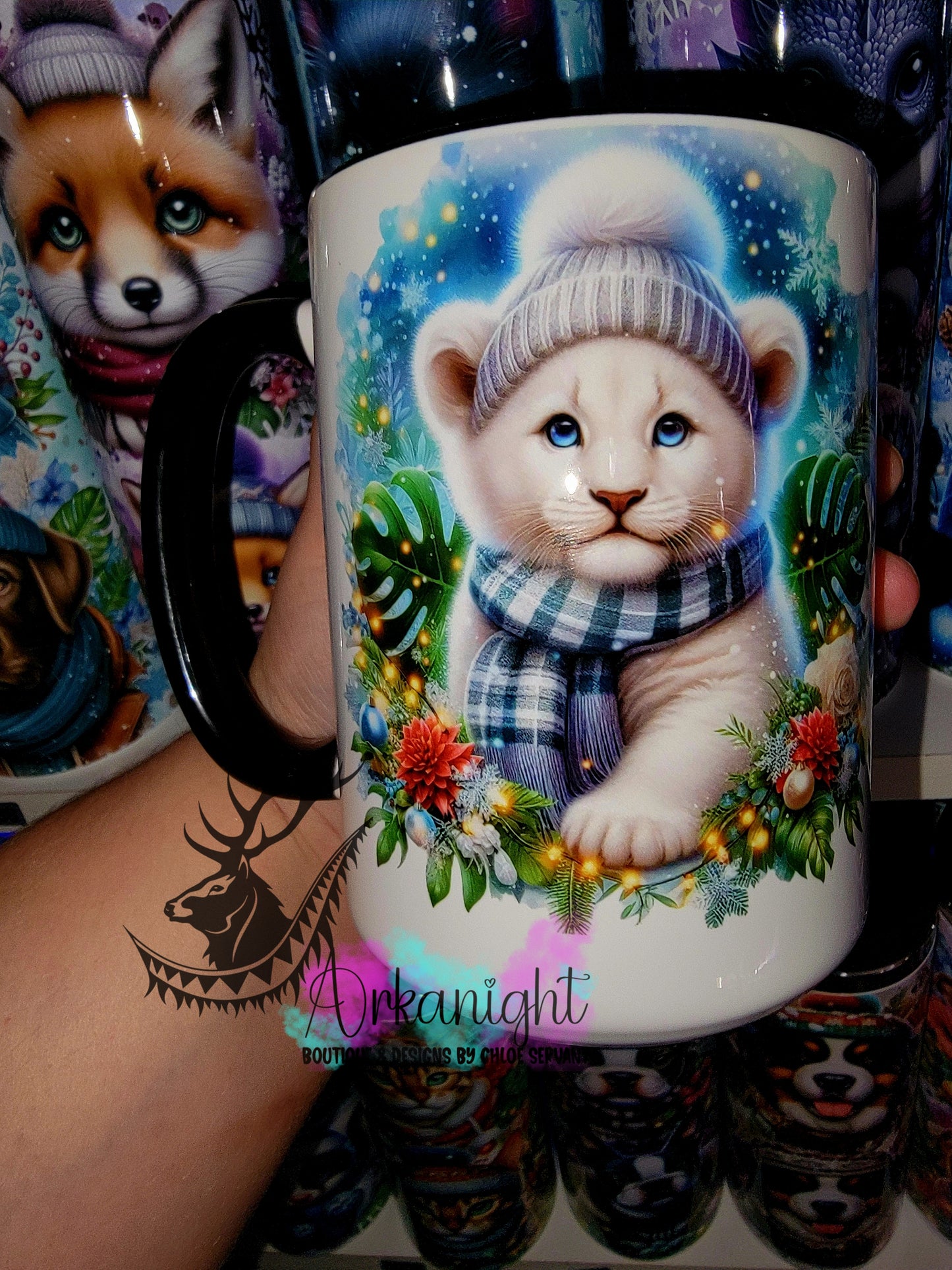 Tasse en céramique sur commande - Collection Hiver 2025 - Lionceau Blanc