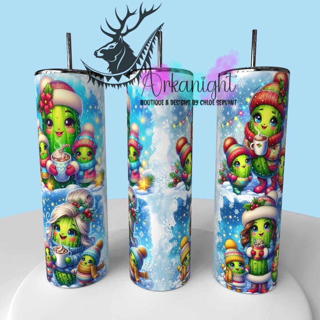 Gourde sur commande - Collection Hiver & Cornichons 2025 - Cornichons Famille Bleu