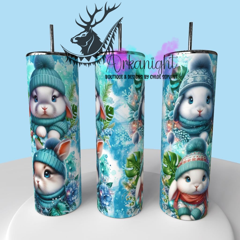Gourde sur commande - Collection Hiver & Animals 2025 - Lapin Blanc