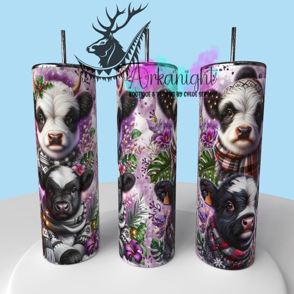 Gourde sur commande - Collection Hiver & Animals 2025 - Vache Highland Noir & Blanche