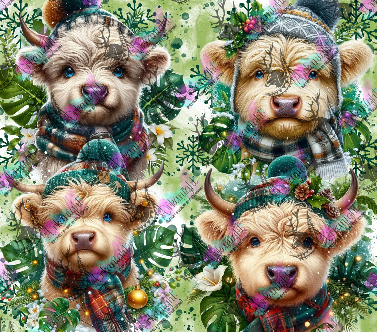 Numérique - Collection Hiver & Animals 2025 - Vache Highland Crème