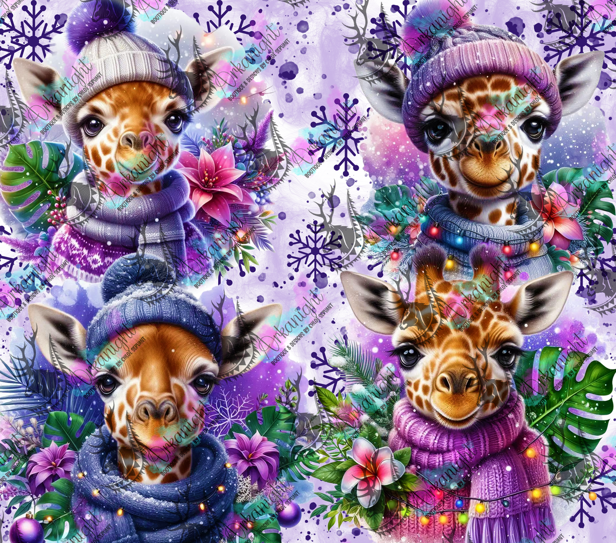 Numérique - Collection Hiver & Animals 2025 - Giraffe Mauve