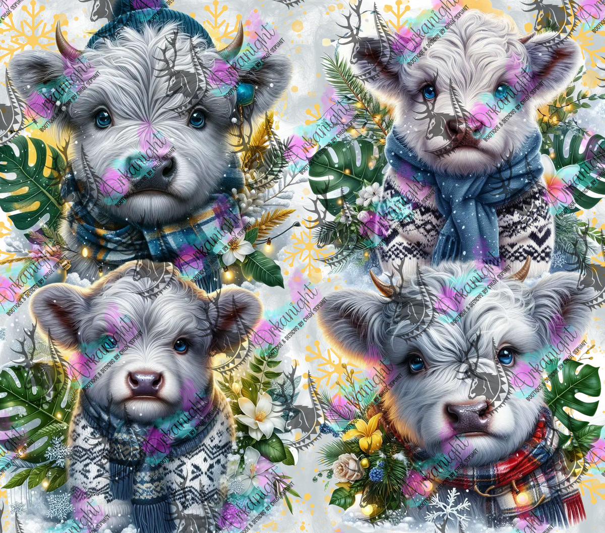 Numérique - Collection Hiver & Animals 2025 - Vache Highland Grise