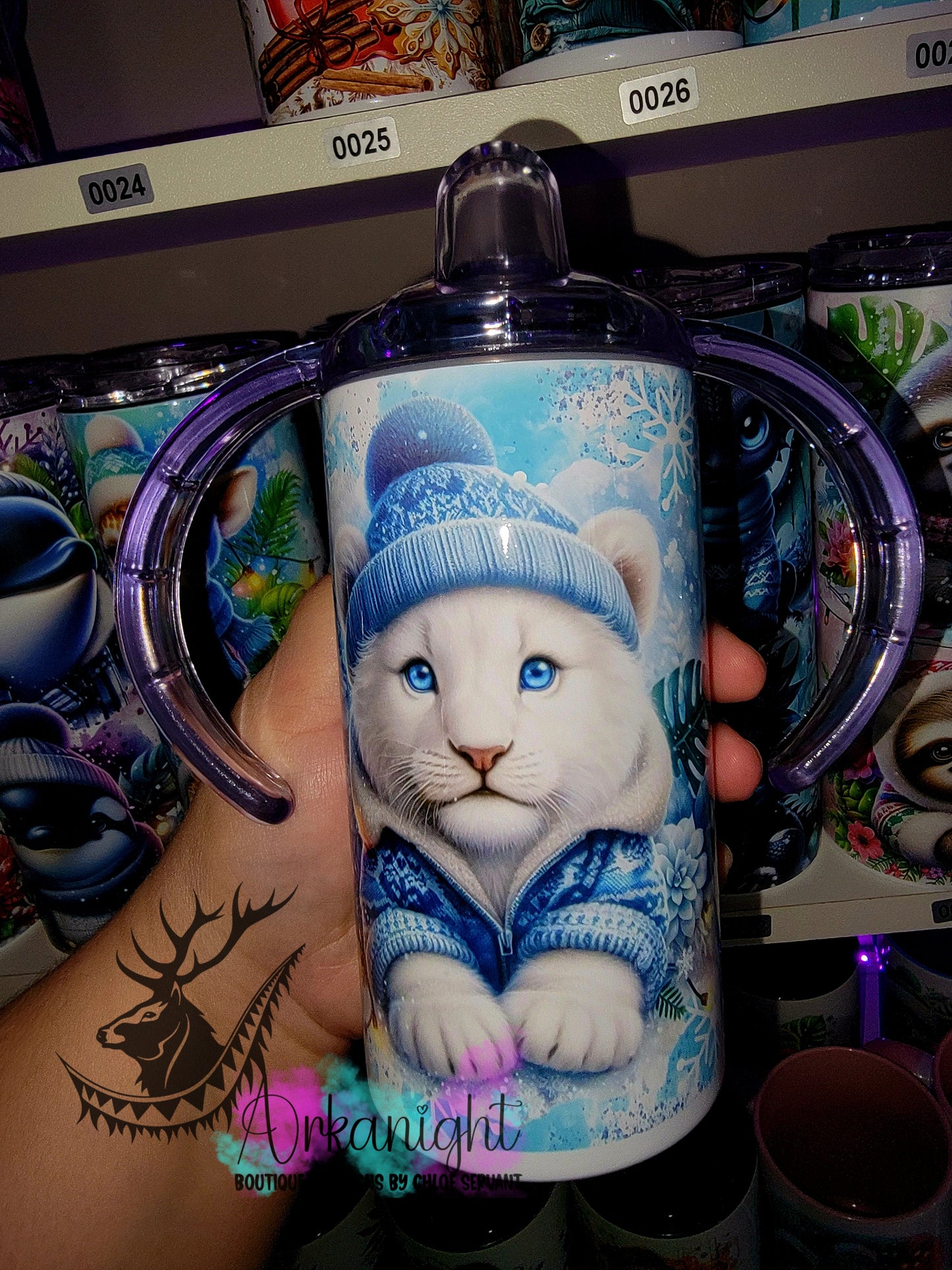 Gourde - Biberon Évolutif sur commande - Collection Hiver 2025 - Lion Blanc