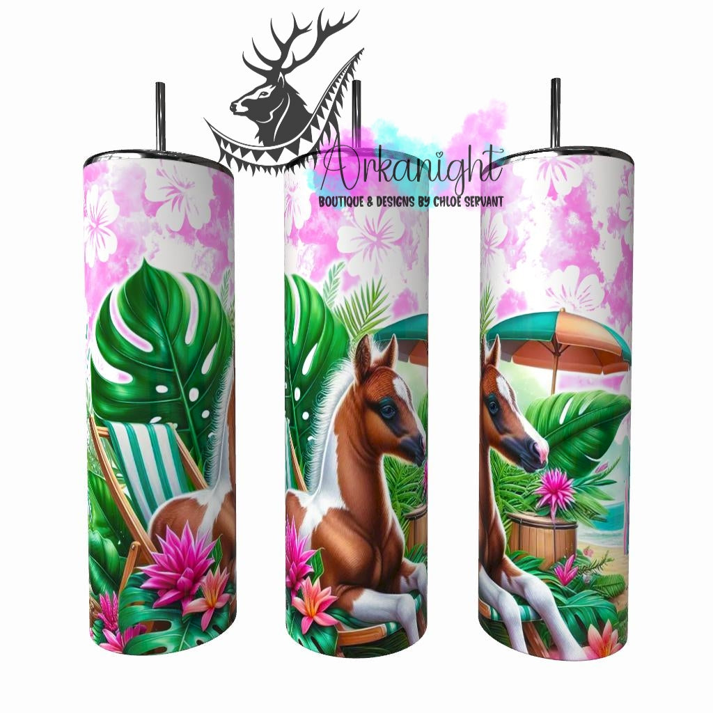 Gourde sur commande - Collection Voyage 2026 - Poulain Paint Horse en Vacance